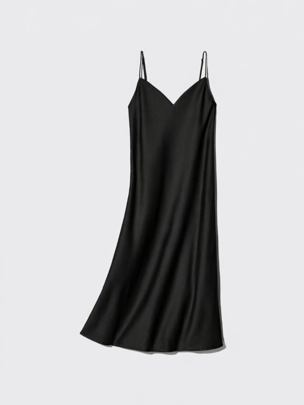 Uniqlo Black Satin Camisole Dress XL